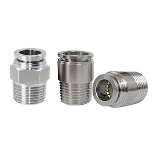 Stainless Steel Pneumatic Hose Fitting for Water Pneumatic Push in Fittings Air Hose <b>Connector</b> Fittings Metal - Product Image 4