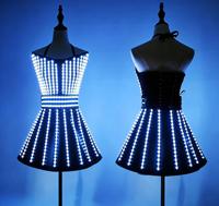 Costumes LED pour filles, robe lumineuse arc-en-ciel, tenues de rave, vêtements de fête, vêtements de danse en boîte de nuit, cosplay, anime, vêtements de danse lumineux Tron