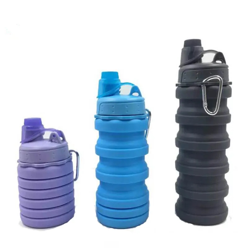 500ML silicon cup folding collapsible water bottle silicone water bottle