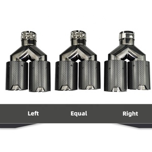 عادم كروم مزدوج الأطراف، أنبوب عادم خلفي لسيارات BMW من ألياف الكربون والفولاذ المقاوم للصدأ، تصميم مصنع مخصص <span class=keywords><strong>M</strong></span> Performance باللون الأسود - Product Image 3