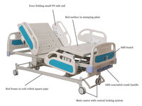 Hebei Jiede Manual 3 Function Stryker Hill Rom Hospital Bed Prices with Function for Sale 3 Crank Hospital Bed