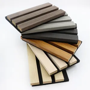 Wooden Panels MDF Veneer Environmental-friendly Acoustic Panels Wooden For Apartment Decoration