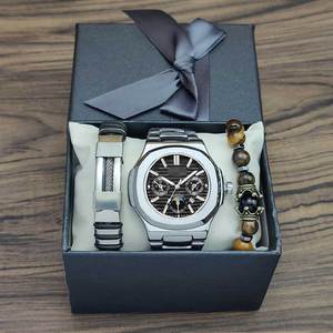 <span class=keywords><strong>Montre</strong></span> pour <span class=keywords><strong>homme</strong></span> élégante et professionnelle, <span class=keywords><strong>montre</strong></span> à quartz pour <span class=keywords><strong>homme</strong></span>, <span class=keywords><strong>bracelet</strong></span> en métal superposé, coffret cadeau - Product Image 6