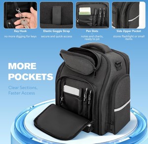 Sac à dos professionnel pour pilote avec rangements multi-compartiments, sac de voyage durable pour équipement d'aviation et organiseur d'identités - Product Image 5