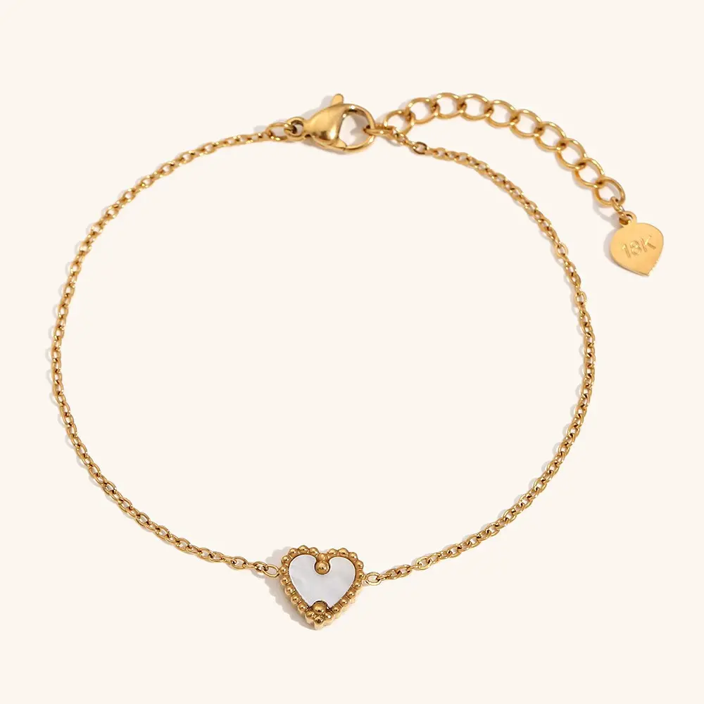 สร้อยข้อมือหัวใจเปลือกเดียว-ทอง