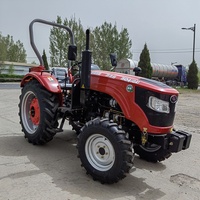 Traktor Roda Diesel Pertanian HNKS 50HP 4WD Empat Silinder, Pengangkat Hidrolik, Ringkas, untuk Lahan Kering dan Sawah, Bajak Putar