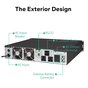 Alimentation électrique UPS monophasée <span class=keywords><strong>en</strong></span> rack 1 kVA, OEM/ODM, longue autonomie sans batterie pour l'industrie/PC/médical - Product Image 3