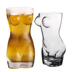 Personnalisé fait à la main créatif grande capacité 2 litres bar sexy femme corps en forme de verre à bière tasse