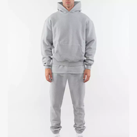 Survêtements unisexes surdimensionnés en molleton français de haute qualité, personnalisables, ensemble de sweat-shirts pour hommes