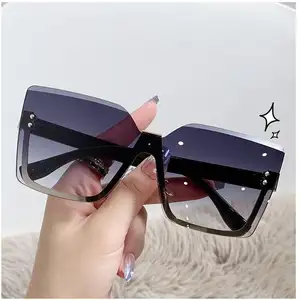 Design Trendy Women Sunglasses Ladies Sunglasses High Quality New Sun Anti-uv Rimless Designer Fashion Summer 12 Men OEM Acetate