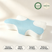Bantal Leher Ortopedi Bentuk Kupu-kupu Tanpa Tekanan, Busa Memori, Grosir OEM Pabrik