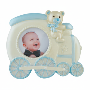 Light Blue MDF Photo <b>Frame</b> with Small Train Design Simple Stylish Iron Metal for Home Decoration DIY A4 5x7 <b>4x6</b> Sizes Available - Product Image 2