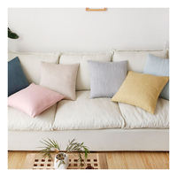 Innermor maison décorative prête à l'emploi 45x45 Simple Faux lin housse de coussin taie d'oreiller pour canapé-lit siège de voiture
