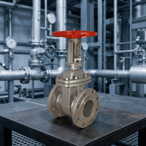 Vanne à opercule industrielle en acier inoxydable à extrémité à bride et tige montante pour conduites de process - Product Image 2