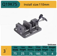 Étau à serrage rapide manuel Q19K75 de marque DIJIN, 3 pouces, pour centre d'usinage CNC et perceuse à colonne