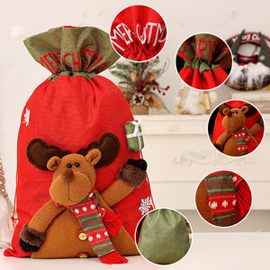 Grande Zaino 3D in Lino a Forma <span class=keywords><strong>di</strong></span> Babbo <span class=keywords><strong>Natale</strong></span>, Sacchetto Regalo con Coulisse per Bambini, per Gioielli e Uso Domestico, Sacchetto Natalizio a Forma <span class=keywords><strong>di</strong></span> Pupazzo <span class=keywords><strong>di</strong></span> Neve - Product Image 4