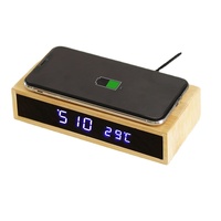 Hete Aanbieding Bamboe C-Type USB-aangedreven LED Digitale Wekker met Snooze-functie voor Kantoor, Badkamer & Woonkamer