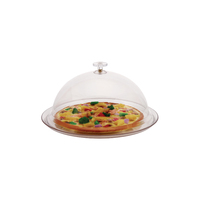 Assiettes de présentation rondes transparentes en plastique PC de 11 pouces, best-seller, avec un design élégant pour les restaurants.