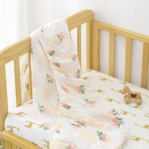 New GOTS Organic Cotton Muslin <strong>Bedsheets</strong> Print Newborn Bedding <strong>Cot</strong> Baby Crib Fitted Sheets Provide Samples - Product Image 4