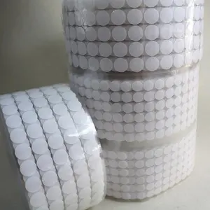 White self adhesive hook and loop dots