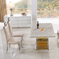 Offre spéciale table à manger italienne moderne en marbre ensembles de table à manger en marbre 6 places
