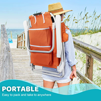 Offre Spéciale d'usine sac à dos chaises de plage chaise de Camping pliante robuste grandes poches porte-gobelet cadre en aluminium matériau métallique