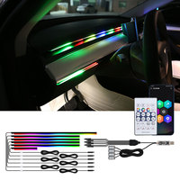 Lumières d'ambiance intérieures colorées à LED, style fluide, en acrylique, USB, pour modification de l'intérieur de voiture, lumières décoratives