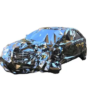 Factory Custom Life Size Stainless Steel Geometry Statue Metal Mirror Finish Car Sculpture Model