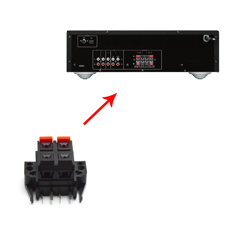 haut-parleur boîte de câblage 4 terminal audio haut-parleur bornier audio pièces haut-parleur accessoires Connecteur