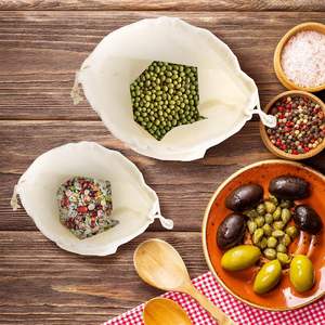 Bolsa con cordón de algodón orgánico reciclable para joyería, regalo personalizado para boda - Product Image 4