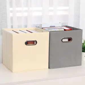 Caja de almacenamiento de tela cuadrada sólida plegable extra grande personalizada al por mayor para colección de juguetes de oficina y hogar