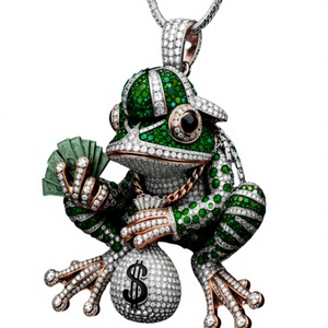 Collar con Colgante de Insecto 3D en Moissanita Verde, Adorno de Animales con Pedrería, Chapado en Oro de 14K sobre Plata 925, Joyería Bonita para Regalo - Product Image 2