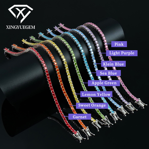 Rainbow Hand Chain 925 Sterling Silver Gra Certified 2-3mm Iced Out Round Brilliant Cut Vvs Moissante Jewelry Fashion <b>Bracelet</b> - Product Image 4