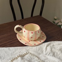 Tasses à café en céramique faites à la main, design original, avec soucoupe, ensemble de tasses à thé de l'après-midi, mug à cappuccino 250 ml