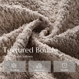 Conjunto de Sofás Modulares Curvos, Tela Bouclé, Sofá de Lujo Estilo Nube, Conjunto de Sofás Seccionales Modernos - Product Image 4