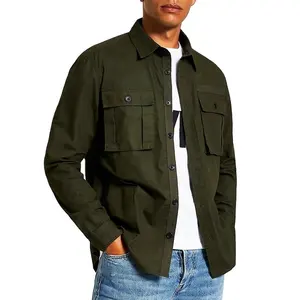 เสื้อเชิ้ตผ้าฝ้าย100% สำหรับผู้ชาย,เสื้อเชิ้ตแขนยาวสีเขียวเข้มผู้จัดจำหน่ายจากตงกวน