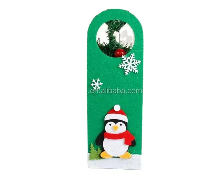 Customized Christmas House Decorative Door Hanger Felt Material Christmas hotel door knob Hanger