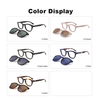Ventes chaudes, lunettes de vue classiques faites à la main avec monture en acétate, clip magnétique, lunettes de soleil de protection pour l'extérieur, anti-lumière bleue