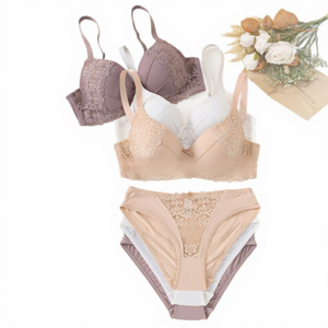 <span class=keywords><strong>Ensemble</strong></span> de lingerie sexy pour femmes de style euro-américain de bonne qualité, soutien-gorge rembourré push-up uni, culotte en nylon et élasthanne, vente en gros - Product Image 5