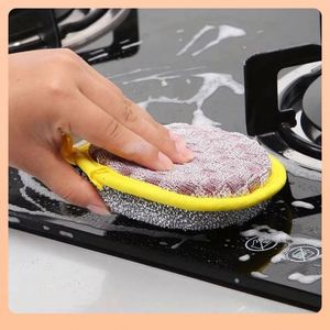Éponge à vaisselle double face Brosse à vaisselle Éponges à vaisselle Nettoyage ménager Outils de cuisine réutilisables - Product Image 3