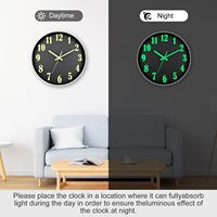 Jam Dinding Oval Art Deco Kuarsa Senyap Bercahaya 12 Inci dengan Tampilan Jarum untuk Ruang Tamu dan Kamar Tidur