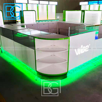 Comptoir vitrine en verre pour atelier d'informatique Kiosque de réparation de téléphones Comptoir de magasin mobile Mobilier design avec commerce de détail