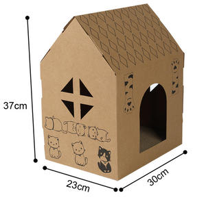 Çevre Dostu Sevimli Evcil Hayvan Tırmalama Evi Çıkarılabilir Kedi Barınağı Büyük İç Mekan Depolama Karton Kedi Evi - Product Image 2