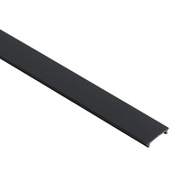 Profilé en aluminium LED noir anodisé élégant pour éclairage architectural mural et de présentoirs, avec design invisible