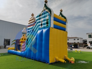 Toboggan aquatique gonflable géant sur le thème du palais arabe, style château d' oasis du désert, parc aquatique pour enfants, location commerciale - Product Image 4