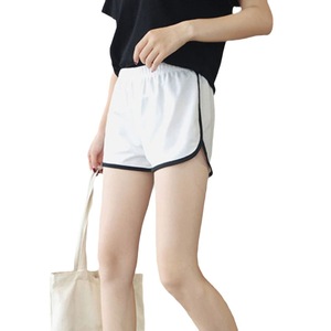 Women's Black Athletic Shorts With White Trim Elastic Waist Sporty Casual Yoga Wear Summer Fitness Pants - Product Image 2