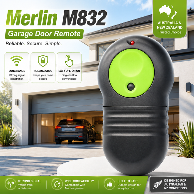 Merlin M832 Garage Door Remote Control Replacement Key Fob for Australian New Zealand Garage Door Opener