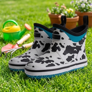 Botas de Lluvia Antideslizantes para Niños y Niñas, Diseño de Vaca y Guepardo, Impermeables, Duraderas, con Suela de Alta Tracción, Venta al Por Mayor - Product Image 1