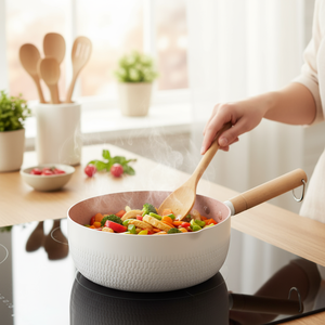 Casseroles à sauce de haute qualité de 18cm Pot à lait en aluminium polyvalent sans Bpa de grande capacité avec manche en bois - Product Image 1