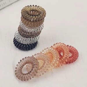 Élastiques à <span class=keywords><strong>cheveux</strong></span> en <span class=keywords><strong>plastique</strong></span> PL, style cordon téléphonique, pour filles, tendance, chouchous - Product Image 3